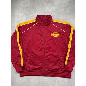 NWT AS Sports USC Trojans Track Jacket Mens XL Red Gold Full Zip Patch Athletics